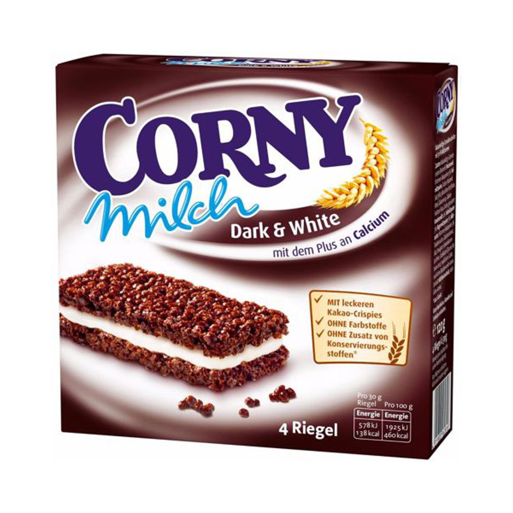 Corny Milk Dark White Choco 120g 4011800562816