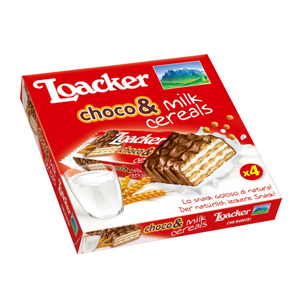 Loacker Choco Milk Cereals 4 pack 100g 8000380151486