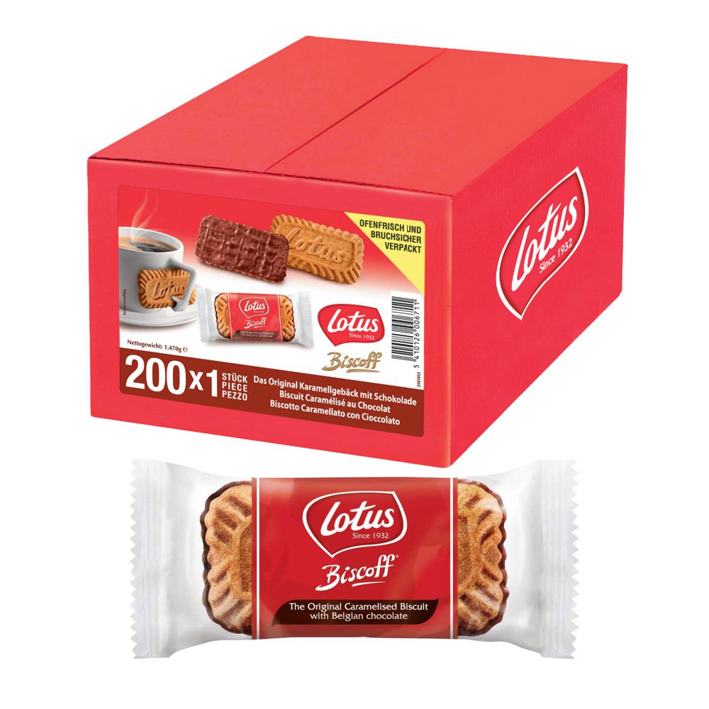 Lotus Biscoff with Chocolate 200pc 1470g 5410126006711
