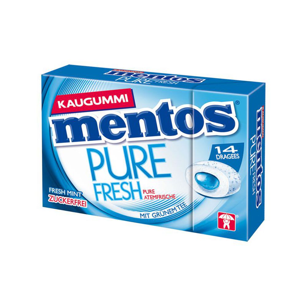 MENTOS Chewing Gum Pure Fresh Mint Pocketbox 28g 80784111