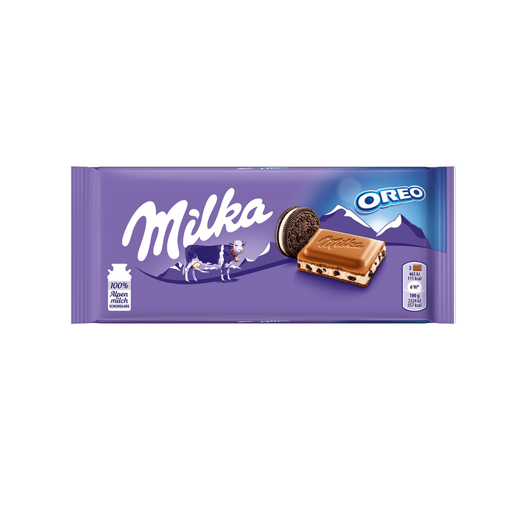 Milka Oreo Sandwich Chocolate Bar  92g  7  100g 1024x