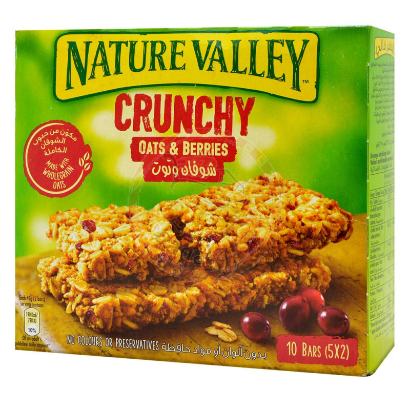 nature valley crunchy oats and berries granola bar 210g
