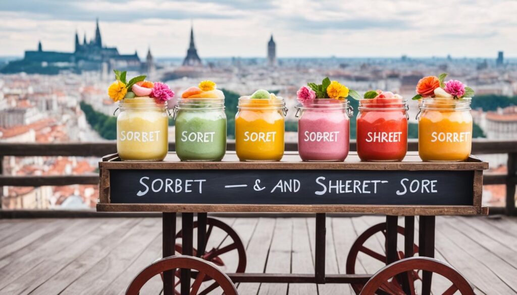 Sorbet and sherbet for sale in Europe